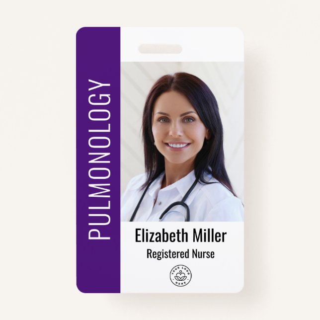 Purple Hospital Medical Employee Photo ID ID Badge (Front)