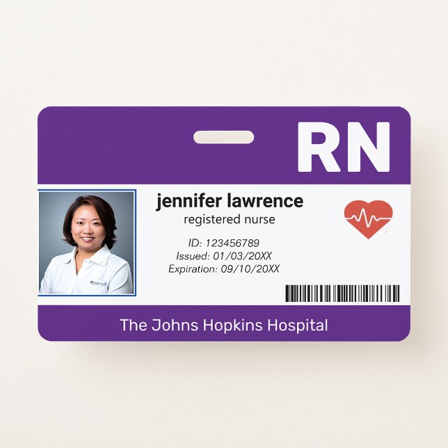 purple | Hospital Medical Employee Photo ID ID Badge (purple | Hospital Medical Employee Photo ID Badge
)