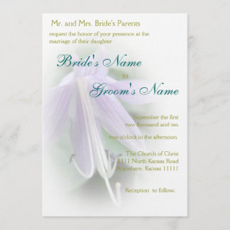 Purple Hosta Bloom Wedding Invitation