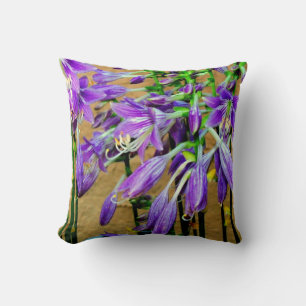 Purple Hosta Flower Garden Pillow