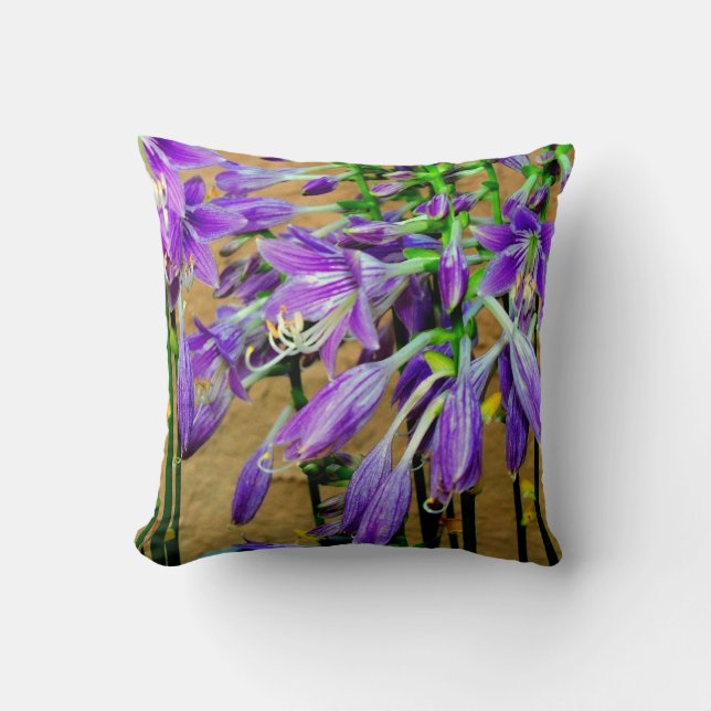 Purple Hosta Flower Garden  Pillow (Front)