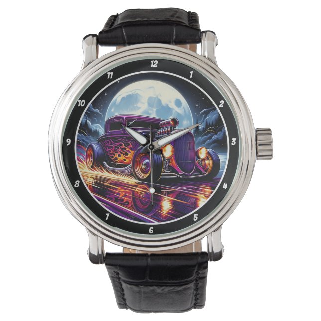 Purple Hot Rod, Moonlit Flames Watch (Front)