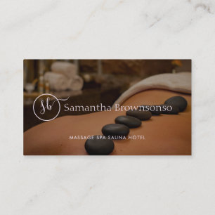 Purple  Hot Stone Spa Retreat Massage Business Card