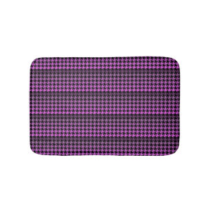Purple houndstooth memory foam bath mat
