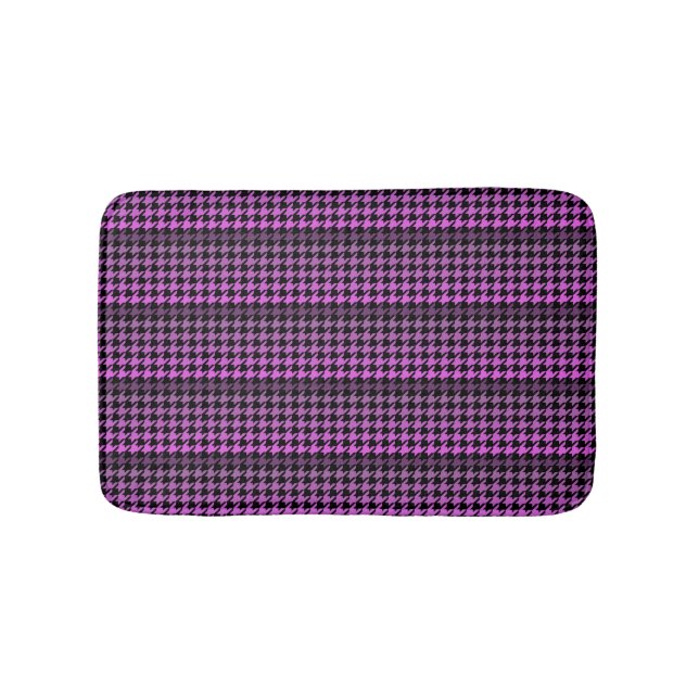 Purple houndstooth memory foam bath mat (Front)