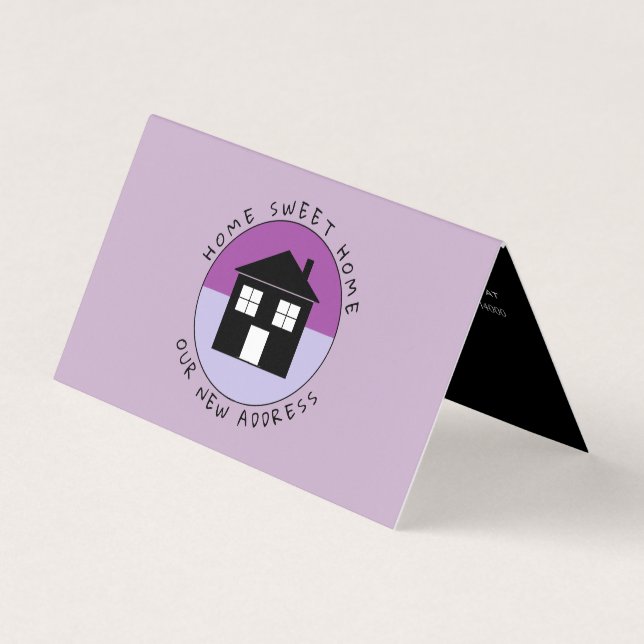 Purple House Logo, Change of Address Card (Front)