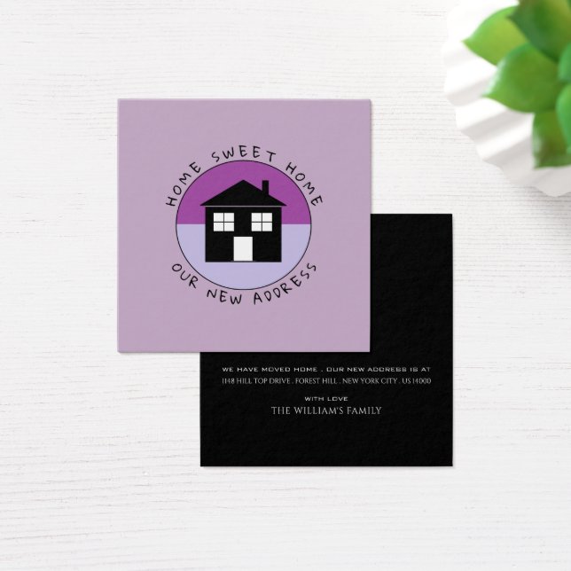 Purple House Logo, Change of Address Card (Desk)