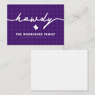 Purple Howdy Houndstooth Texas Card