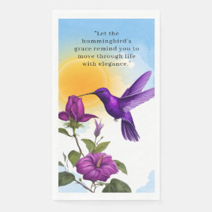 Purple Hummingbird Paper Napkin