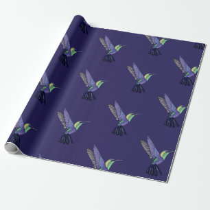 Purple Hummingbird Wrapping Paper