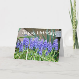 Purple Hyacinth Birthday Blessings Card 