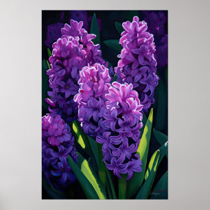 Purple Hyacinth Flower Art Print Poster