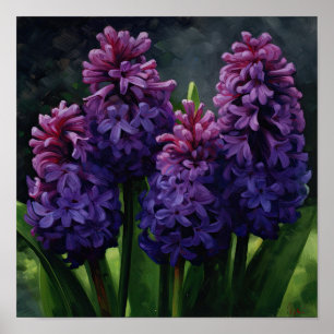 Purple Hyacinth Flower Art Print Poster