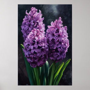 Purple Hyacinth Flower Art Print Poster