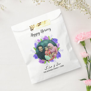 Purple Hyacinth Wreath Happy Norooz New Year Photo Favour Bags