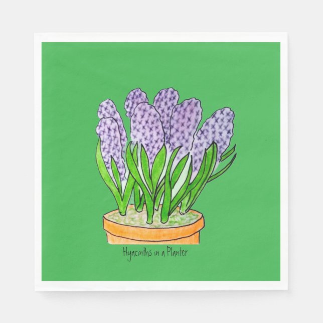 Purple Hyacinths a in Planter Napkin (Front)