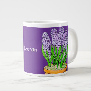 Purple Hyacinths in Planter Royal Purple Large Coffee Mug