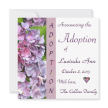 Purple Hydrangea Adoption Announcement