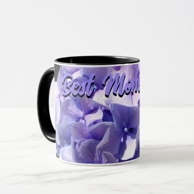 Purple Hydrangea best mum ever mum Mug (Front Left)