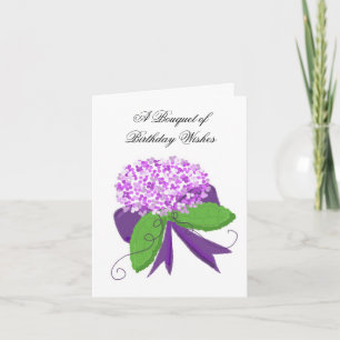 Purple Hydrangea Birthday Wishes Card