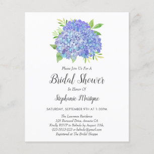 Purple Hydrangea Bouquet Budget Bridal Shower