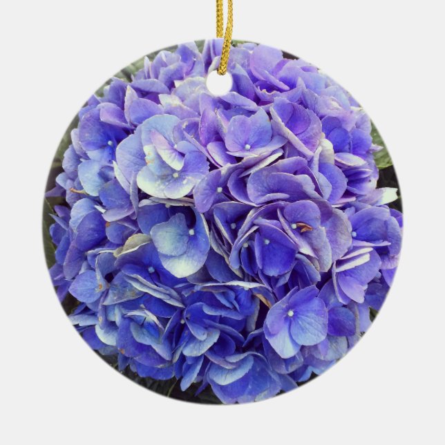 Purple Hydrangea Ceramic Tree Decoration (Front)
