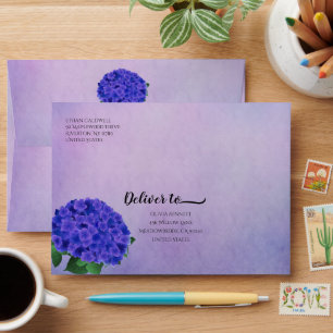 Purple Hydrangea Colourful Envelope