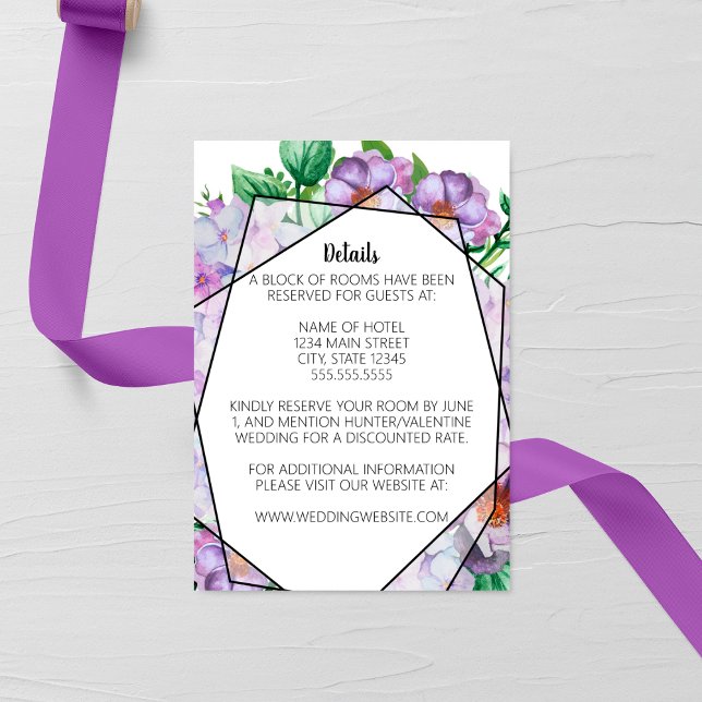 Purple Hydrangea Flower Wedding Enclosure Card (Creator Uploaded)
