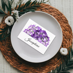 Purple Hydrangea Flowers Wedding Place Cards