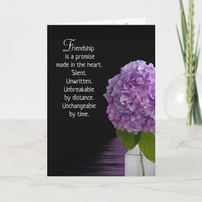 Purple Hydrangea for Friend Thank You Card (Front)