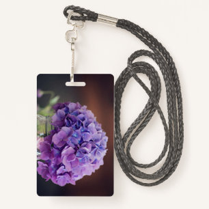 Purple Hydrangea in Mason Jar Photograph ID Badge