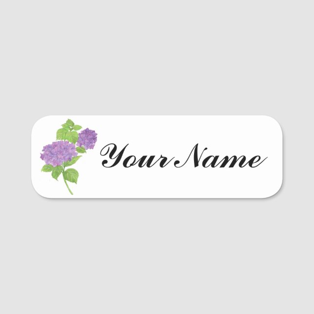 Purple Hydrangea Name Tag (Front)