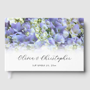 Purple Hydrangea Personalised Wedding Guest Book