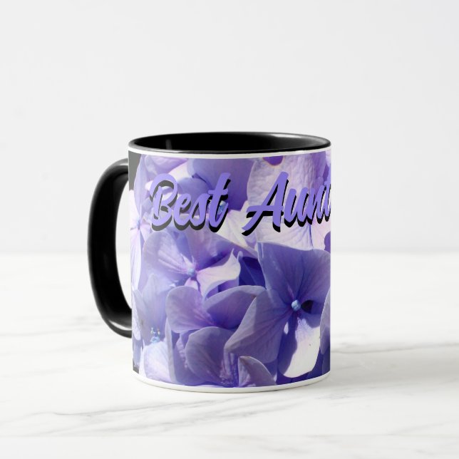 Purple Hydrangea purple flowers best Aunt ever Mug (Front Left)