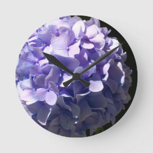 Purple Hydrangea Round Clock