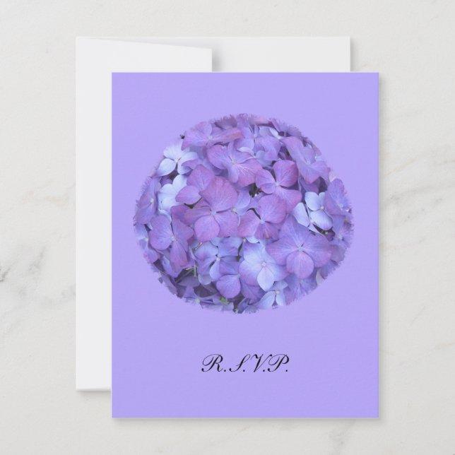 Purple Hydrangea RSVP Wedding Invite (Front)