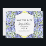 Purple Hydrangea Save the Date Announcement<br><div class="desc">Purple/lavender hydrangea is the background on the elegant Save the Date wedding announcement. Visit my store at www.zazzle.com/daisylin712 to find matching wedding invitation and RSVP. The background colour can be change by choosing the customise it button.</div>