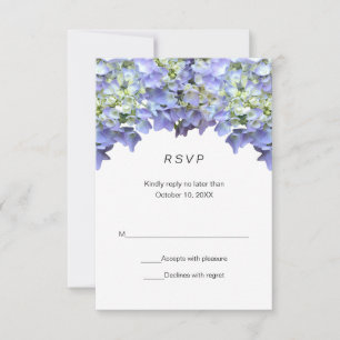 Purple Hydrangea Simple Wedding RSVP Card