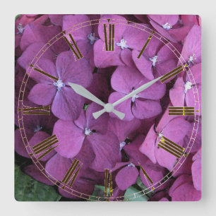 Purple Hydrangea Wall Clock