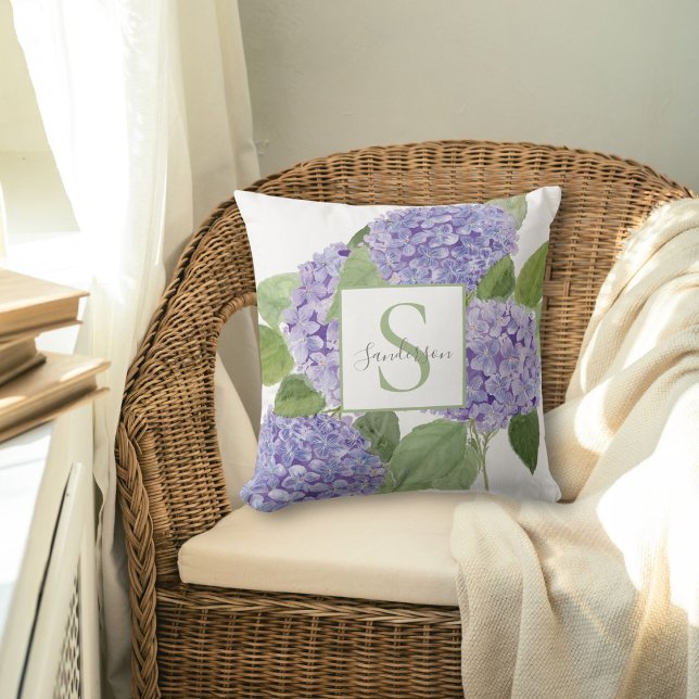 Purple Hydrangea Watercolor Cushion (Creator Uploaded)
