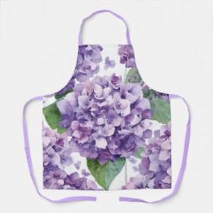 Purple Hydrangea Watercolor Floral Lavender Bloom  Apron