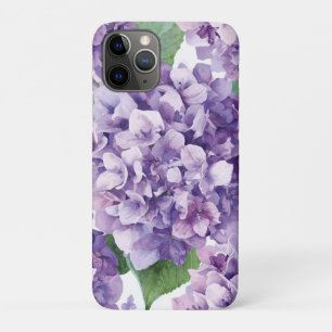 Purple Hydrangea Watercolor Floral Lavender Bloom  iPhone 11 Pro Case