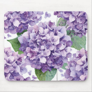 Purple Hydrangea Watercolor Floral Lavender Bloom  Mouse Mat