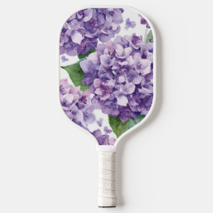 Purple Hydrangea Watercolor Floral Lavender Bloom  Pickleball Paddle