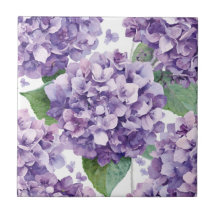 Purple Hydrangea Watercolor Floral Lavender Bloom