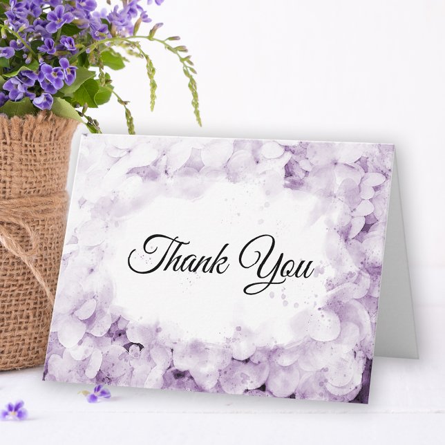 Purple Hydrangea Watercolor Sympathy Thank You (Creator Uploaded)