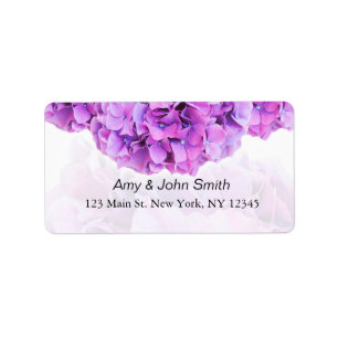 Purple hydrangea wedding address labels hydrangea4