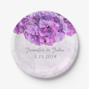 Purple Hydrangea Wedding Collection Paper Plate