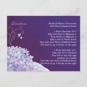 Purple Hydrangea Wedding Direction Accommodation Postcard