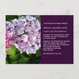 Purple Hydrangea Wedding Invitation